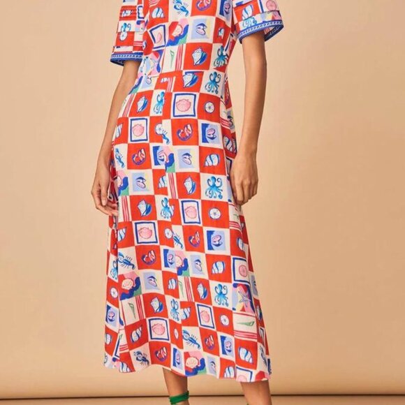 Hunter Bell Casey Dress in Sea Tiles NWT - Picture 3 of 7